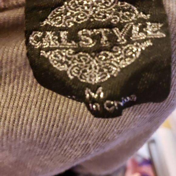 Cal Style Gray Long Sleeve Lace Tunic Top boho grey lace M - Picture 6 of 6